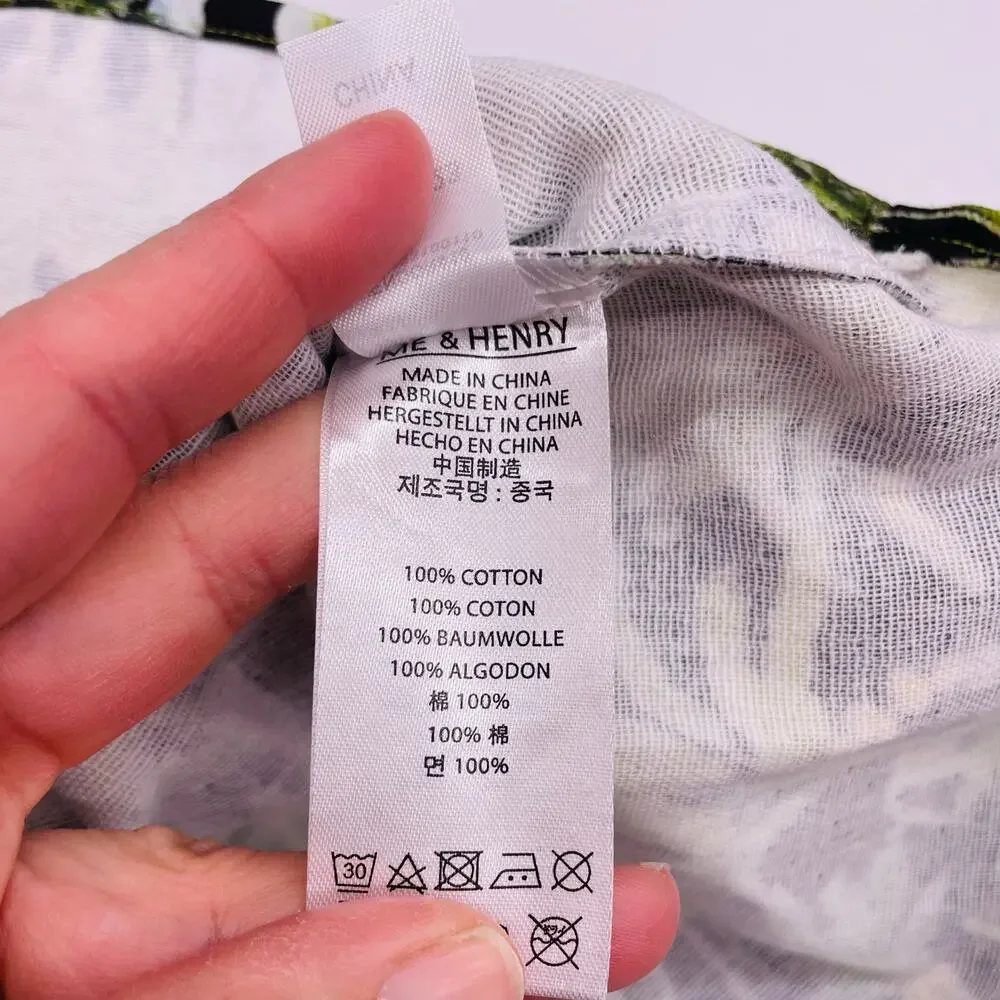 NWT Me & Henry 18/24M Palm Print Woven Shirt